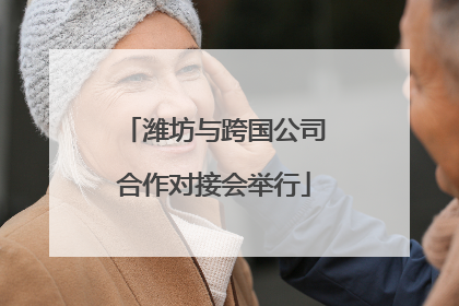 潍坊与跨国公司合作对接会举行